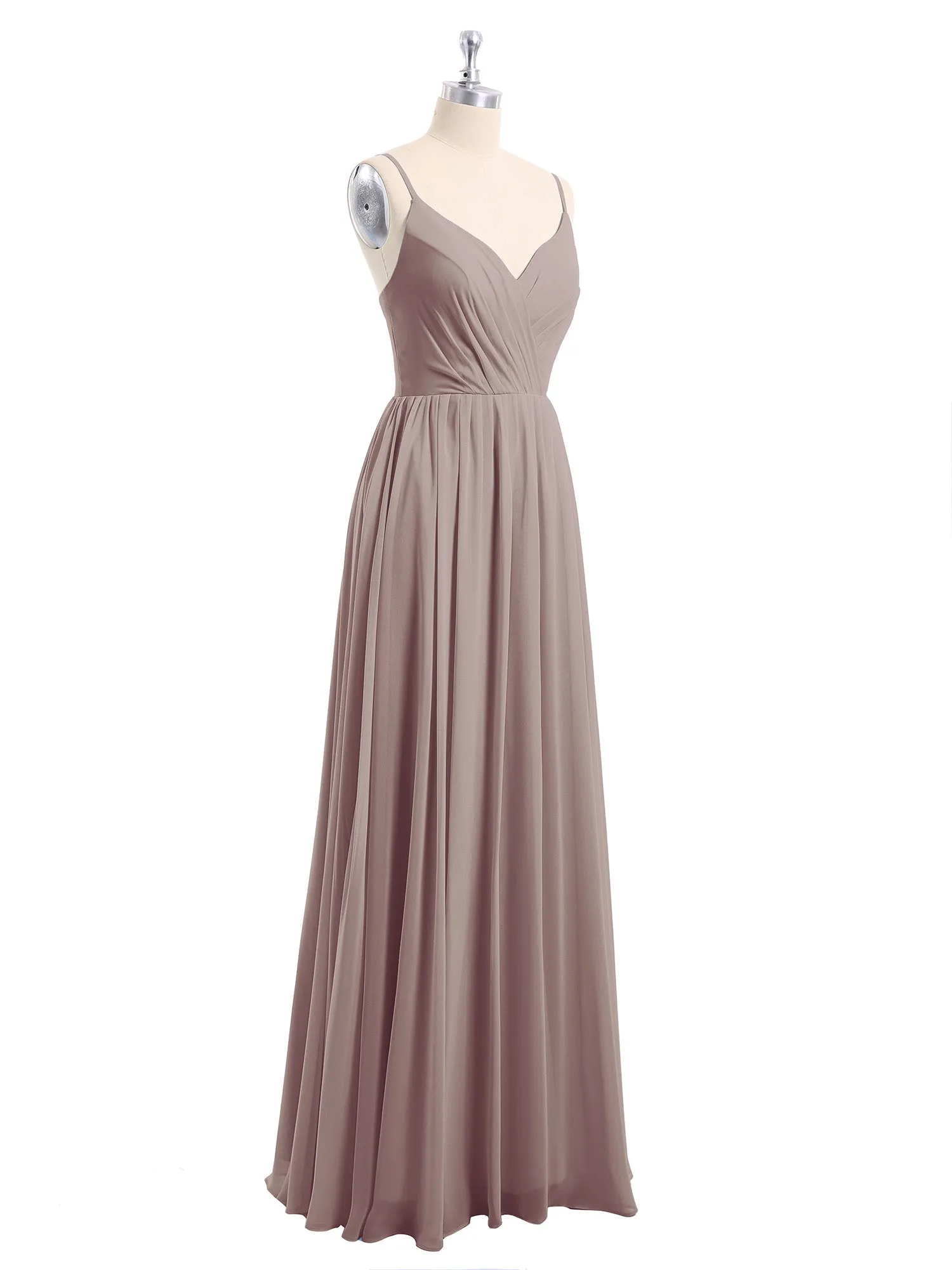 Chiffon Bridesmaid Dresses with Spaghetti Straps-Dusk Plus Size