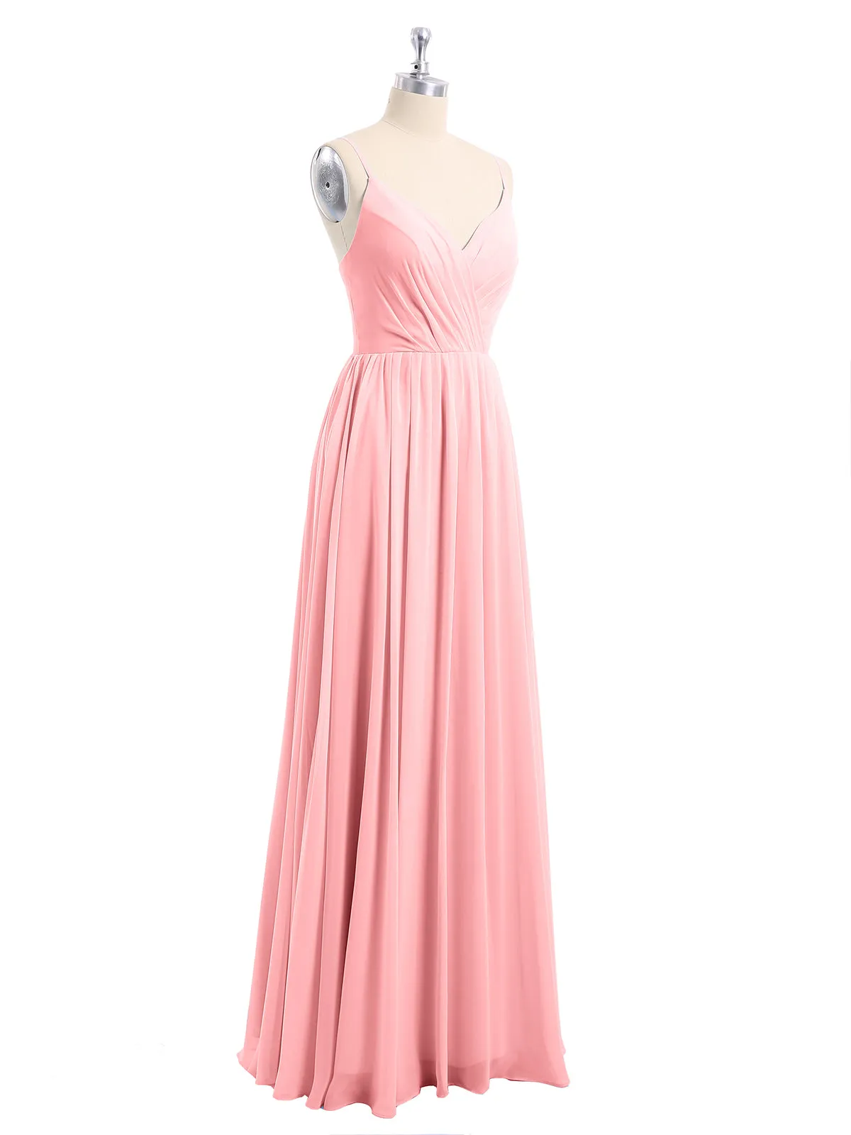 Chiffon Bridesmaid Dresses with Spaghetti Straps-Flamingo Plus Size