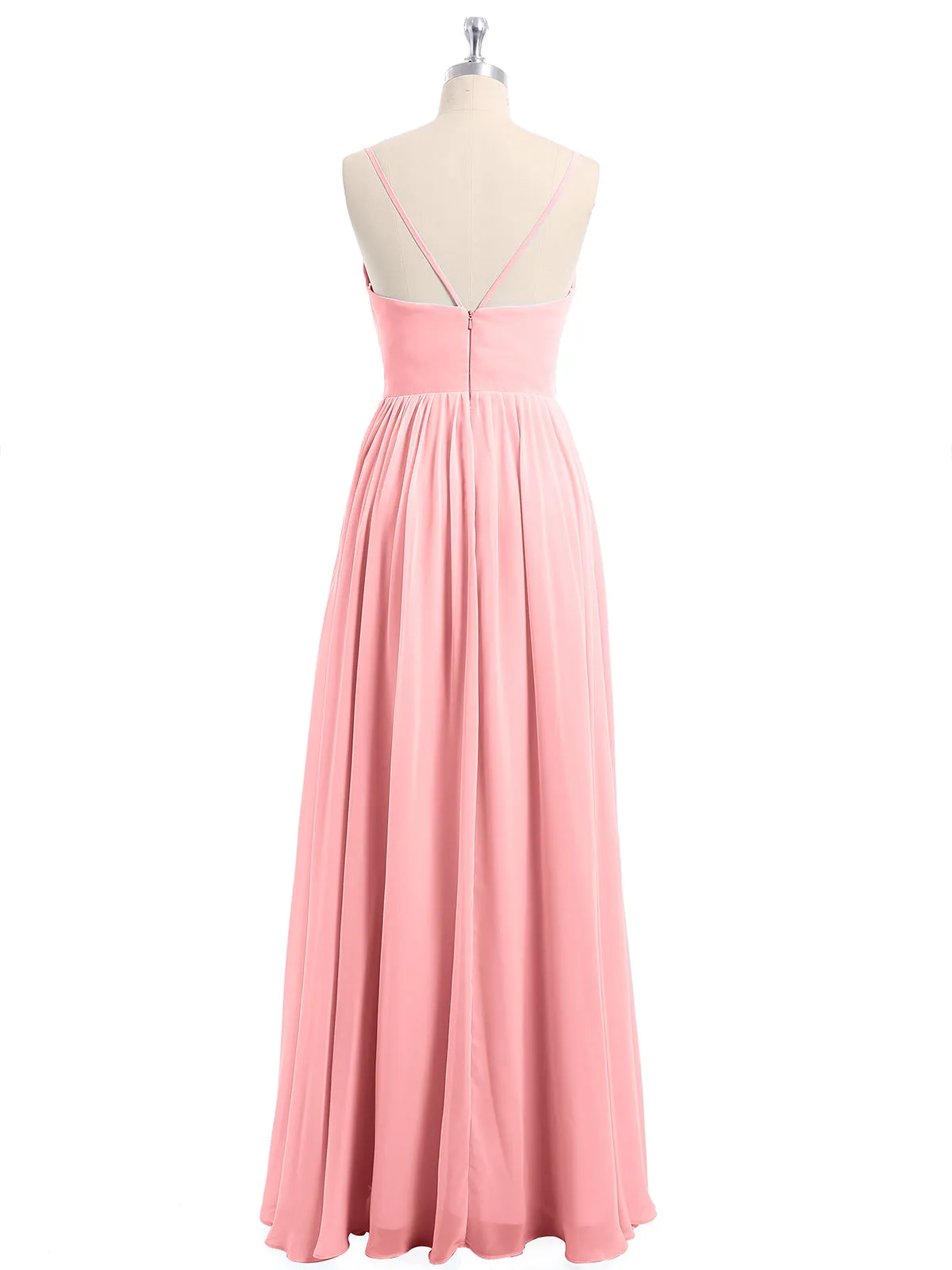Chiffon Bridesmaid Dresses with Spaghetti Straps-Flamingo Plus Size