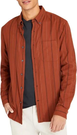 Club Monaco Men's Stripe Flannel Shirt
