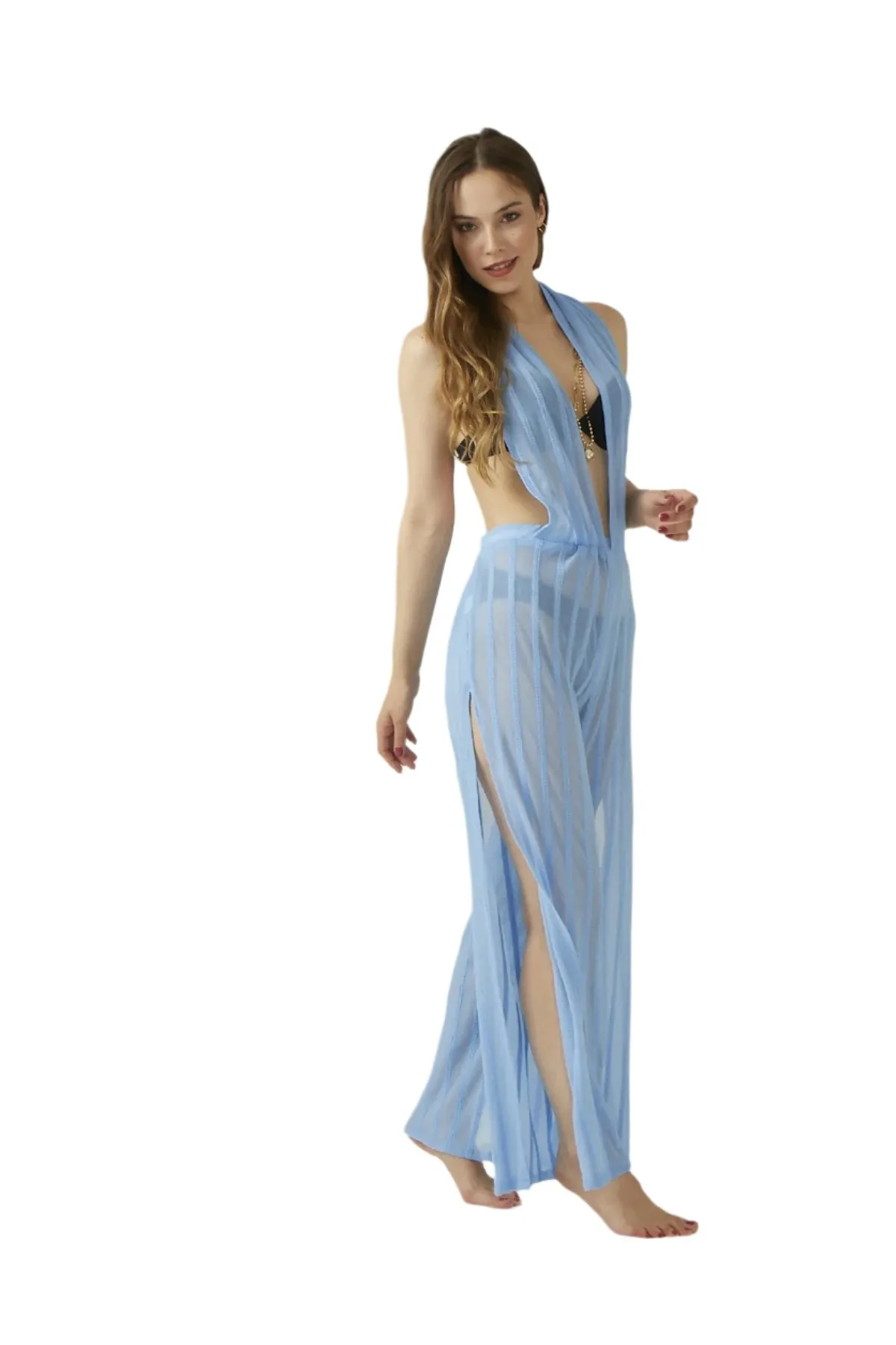 Colorful Women's Cover-Up Wide-Leg Pants Suit - Jump Suit Great for Cruise, Lake, Beach and Poolside