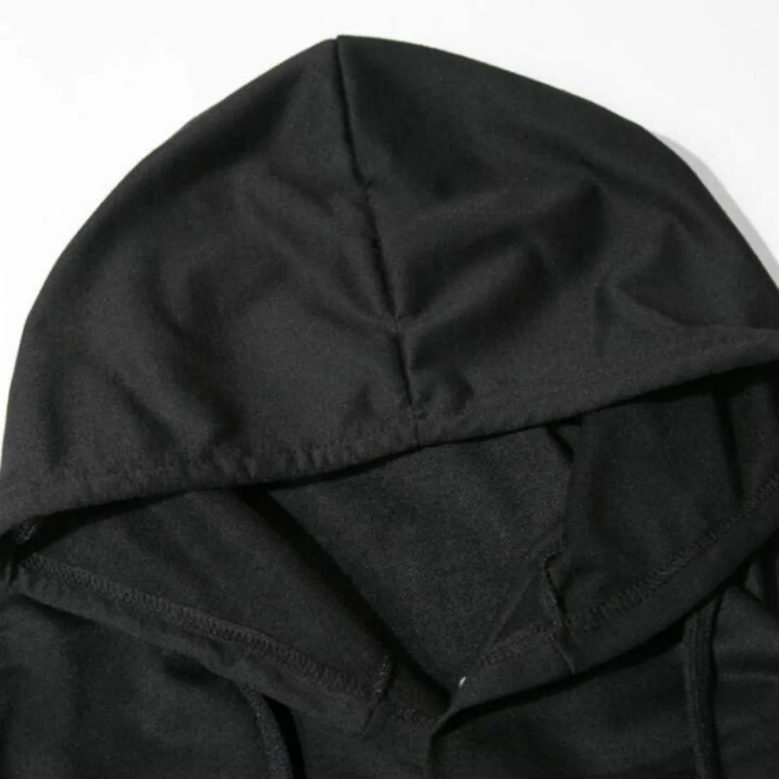 Colygamala Men's Fashion Long Cape Cardigan Sweatshirt Hoodie Black Cloak Outerwear