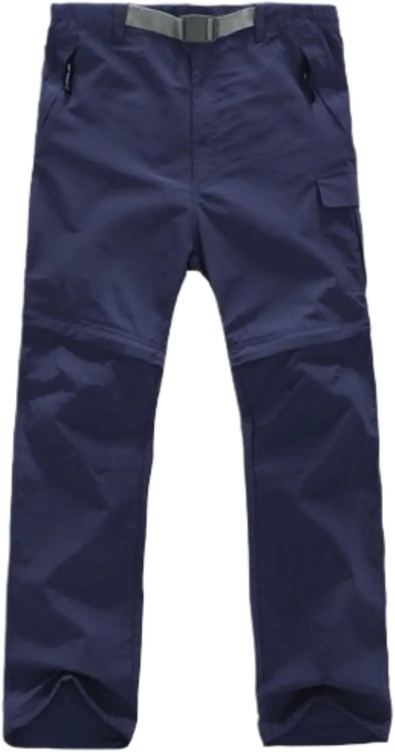 Convertible Cargo Pants for Men Quick Dry Stretch Waist Casual Athletic Pants Relaxed Fit Lightweight Streetwear Trousers