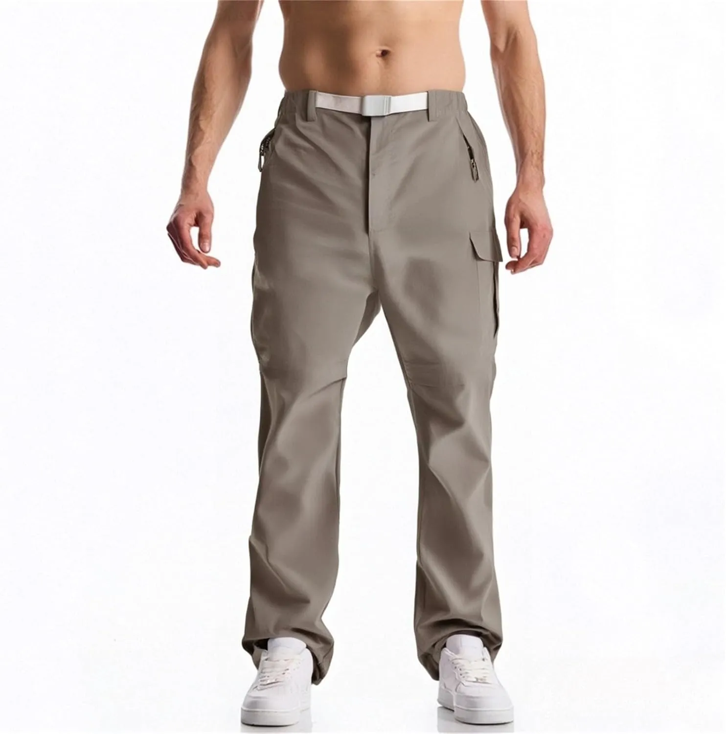 Convertible Cargo Pants for Men Quick Dry Stretch Waist Casual Athletic Pants Relaxed Fit Lightweight Streetwear Trousers