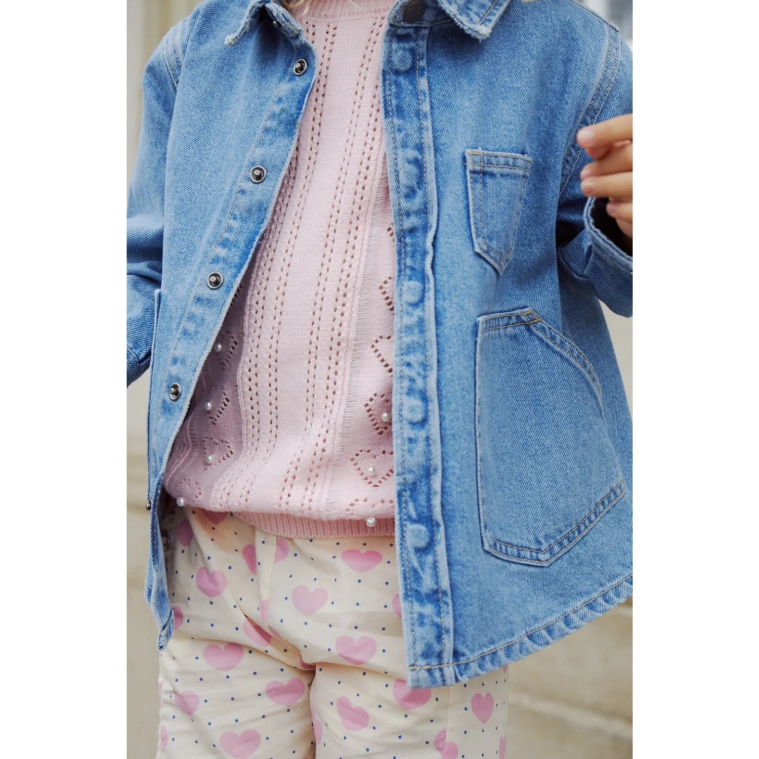 COPENHAGEN COLORS Heart Aop Heart & Dots Shorts W Ruffle Pockets