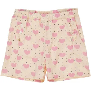 COPENHAGEN COLORS Heart Aop Heart & Dots Shorts W Ruffle Pockets