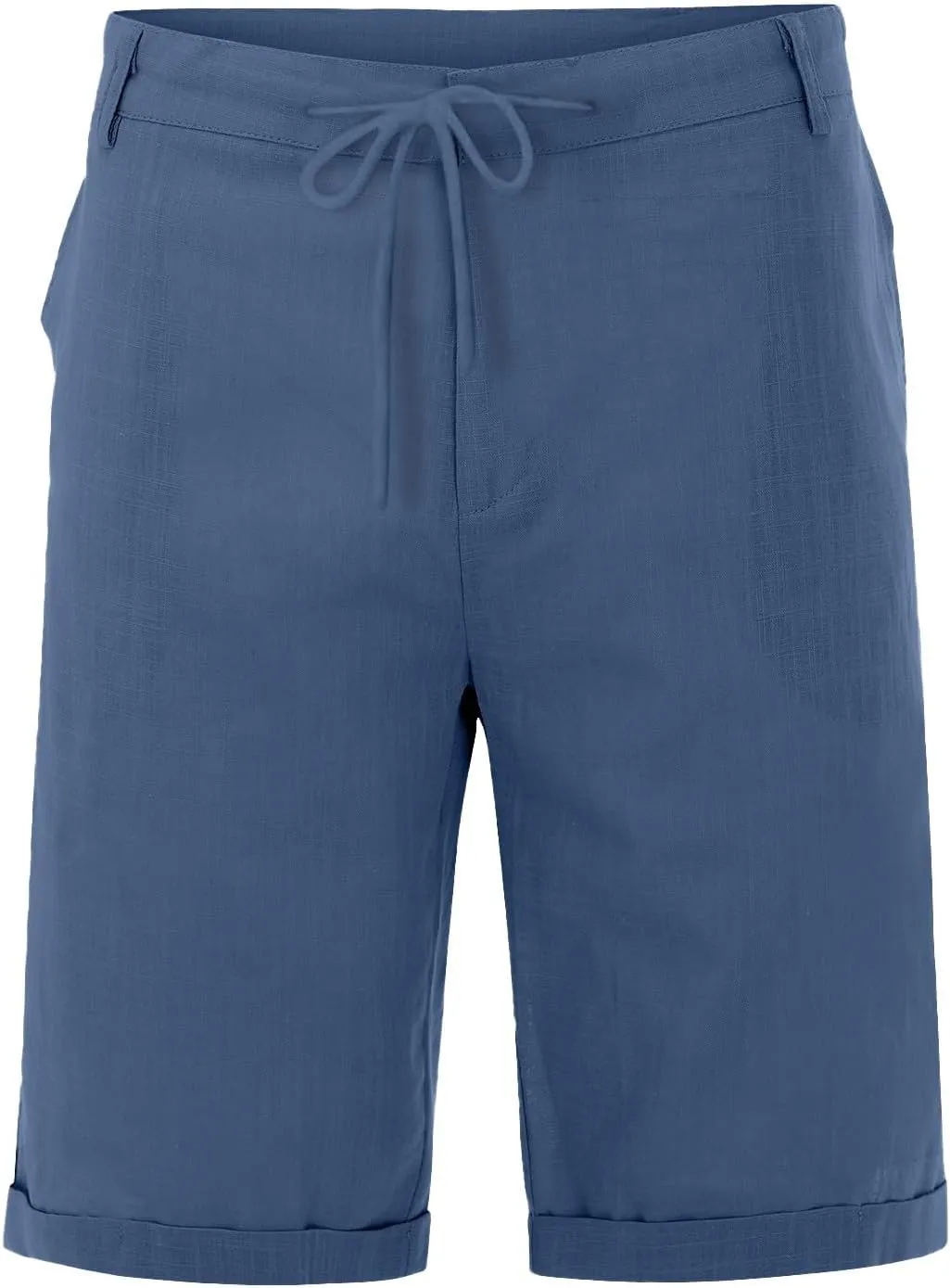 Cotton Linen Shorts for Men Belt Loops Drawstring Shorts Classic Shorts Elastic Waist Summer Beach Pants