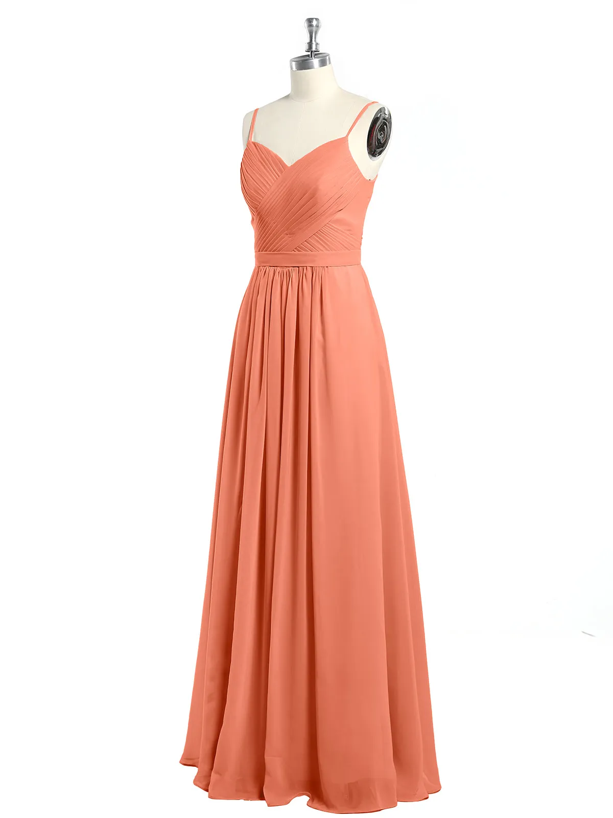 Cross Pleated Bodice Spaghetti Strap Dresses Sunset Plus Size