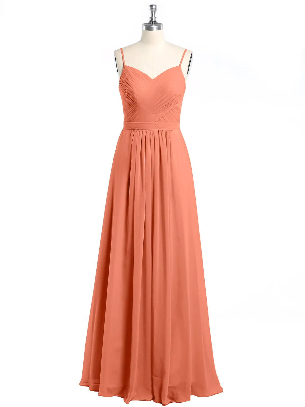 Cross Pleated Bodice Spaghetti Strap Dresses Sunset Plus Size