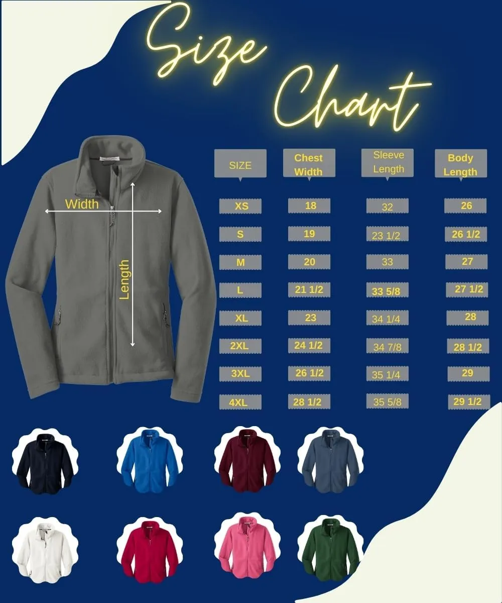 Custom Embroidery Full-Zip Fleece Jackets for women, Low-Pill Midweight with Drawcord Hem for Healthcare workers.