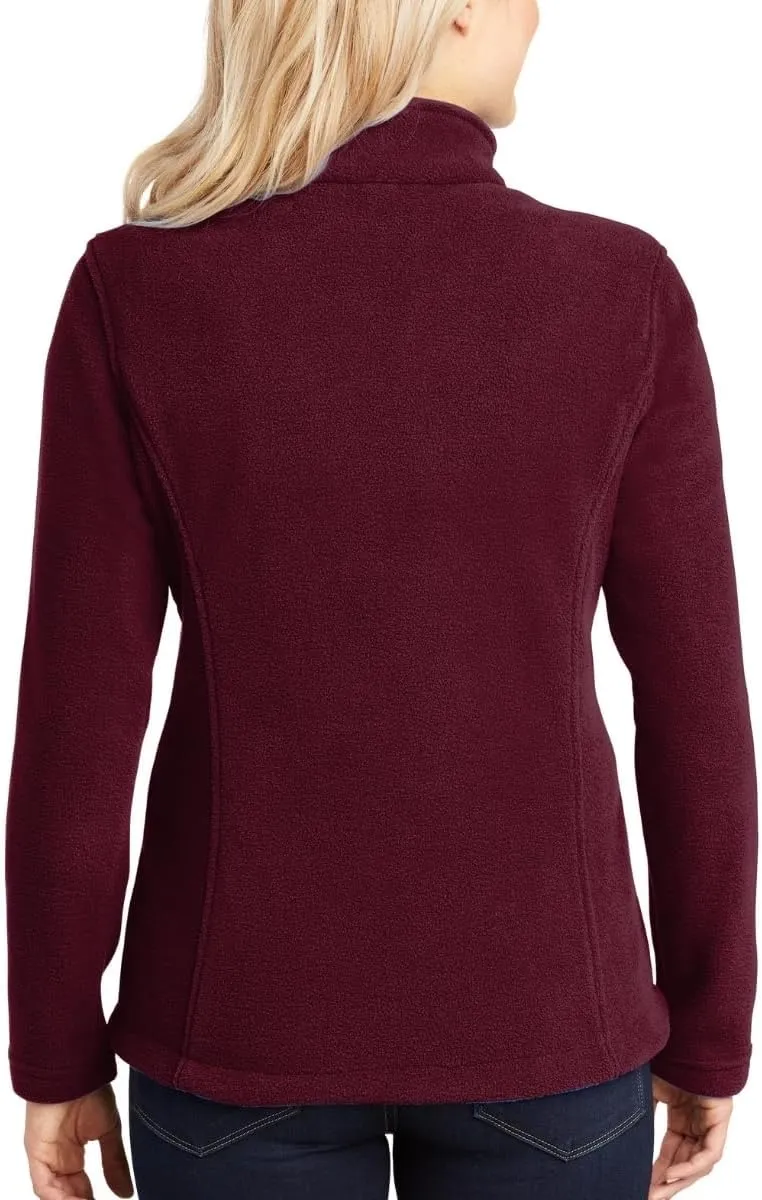 Custom Embroidery Full-Zip Fleece Jackets for women, Low-Pill Midweight with Drawcord Hem for Healthcare workers.
