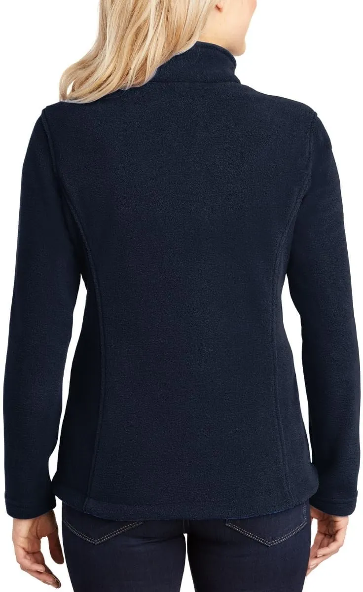 Custom Embroidery Full-Zip Fleece Jackets for women, Low-Pill Midweight with Drawcord Hem for Healthcare workers.