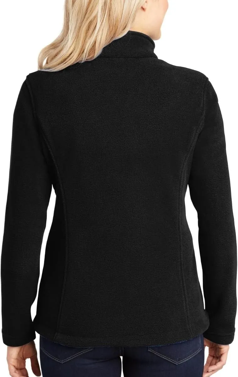 Custom Embroidery Full-Zip Fleece Jackets for women, Low-Pill Midweight with Drawcord Hem for Healthcare workers.