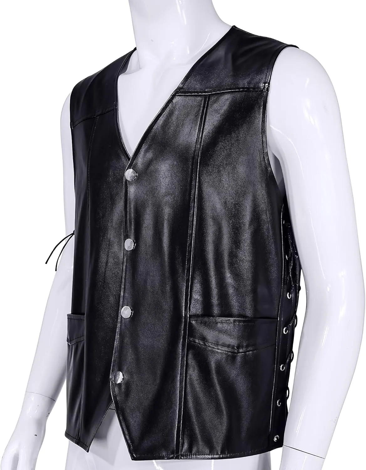 Daryl Dixon Vest Angel Wings Vest Jacket PU Leather Cosplay Costume