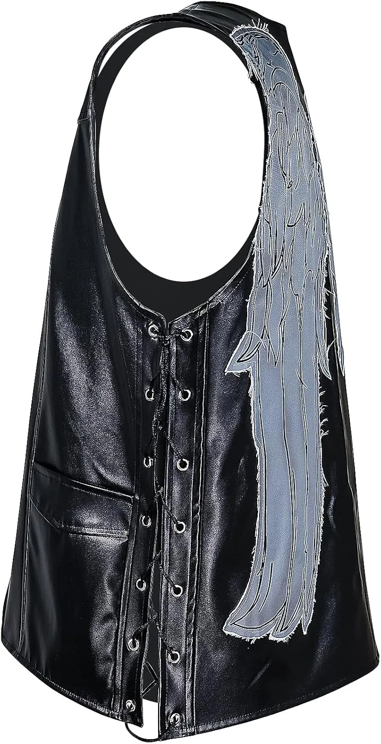 Daryl Dixon Vest Angel Wings Vest Jacket PU Leather Cosplay Costume