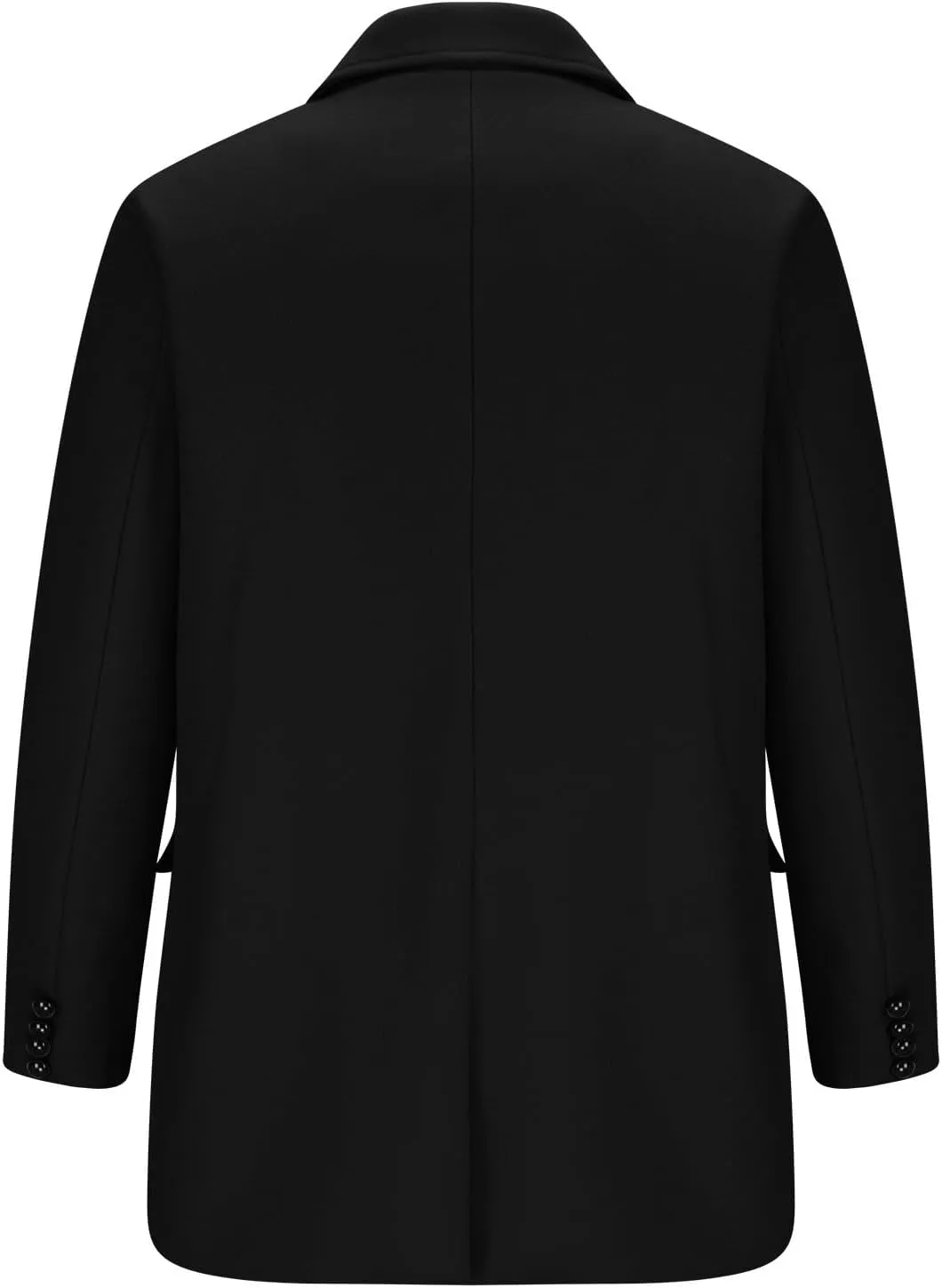 Dgoopd Men's Wool Blend Trench Coat Double Breasted Coat Notch Lapel Jacket Open Front Cardigan Mid Length Pea Coat