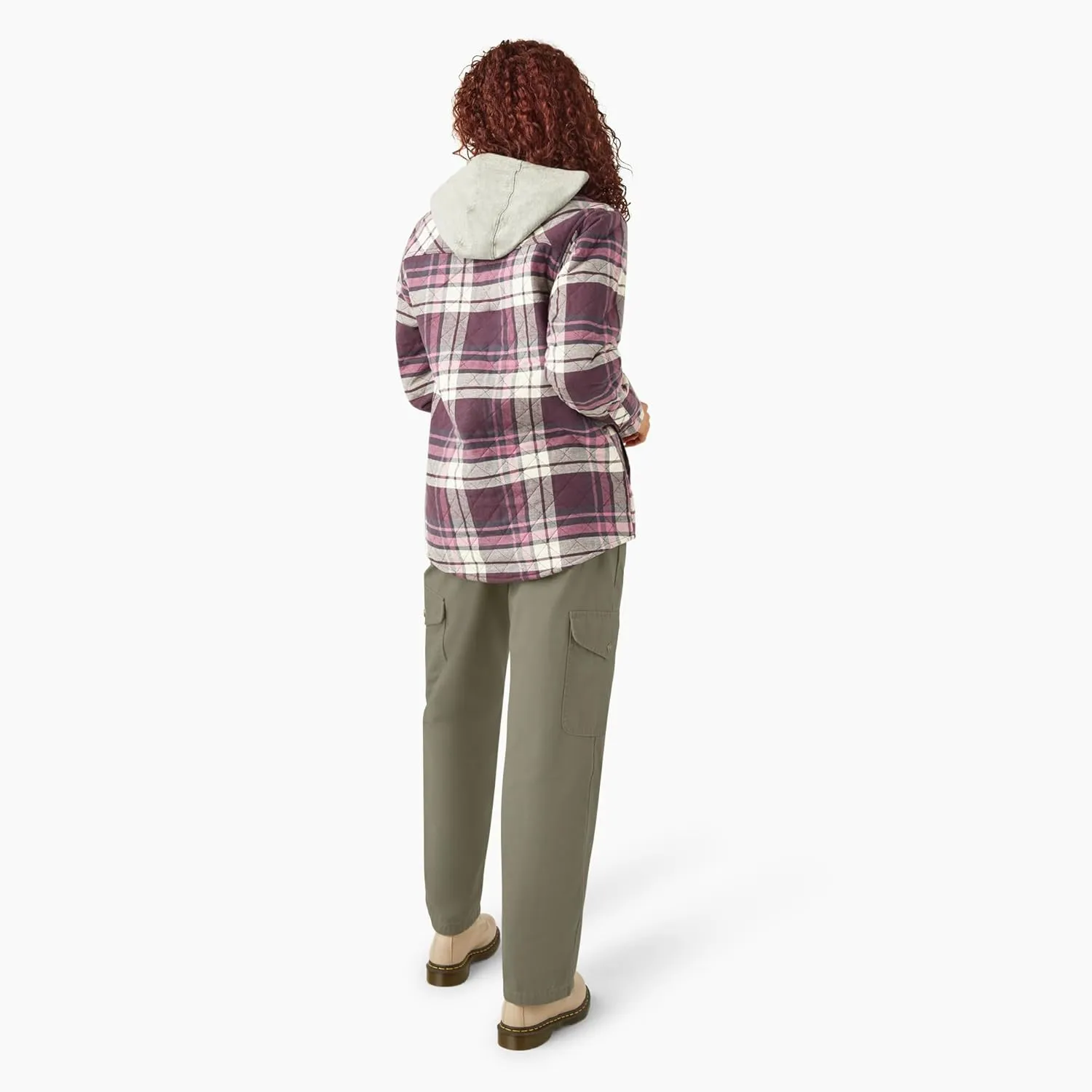 Dickies Womens Flannel Hooded Shirt Jacket