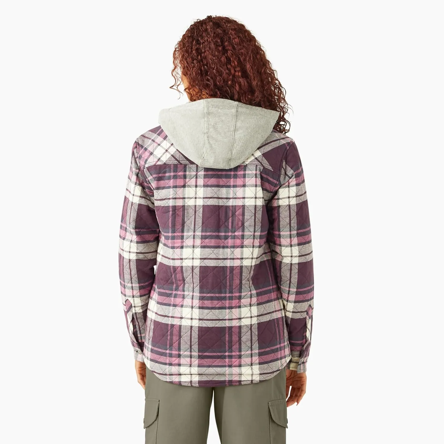 Dickies Womens Flannel Hooded Shirt Jacket