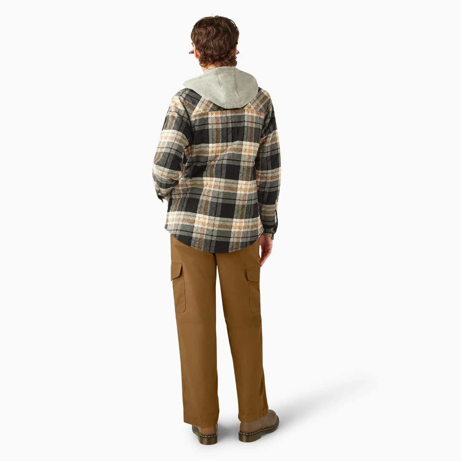Dickies Womens Flannel Hooded Shirt Jacket