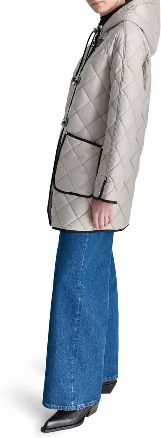DKNY Women's Hooded Toggle Quilt