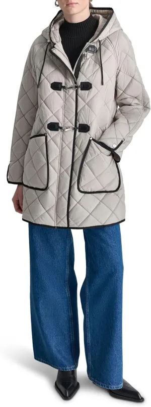 DKNY Women's Hooded Toggle Quilt