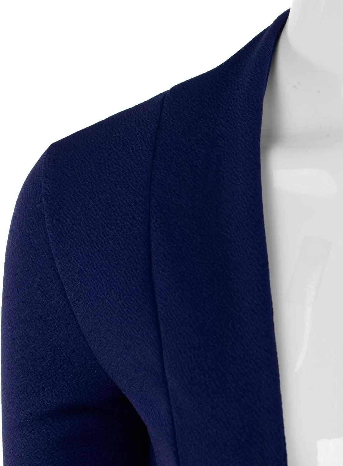 DOUBLJU Bolero Open Front Cardigan Crop Jackets 3/4 Sleeve Basic Cropped Blazers Business Casual for Womens with Plus Size