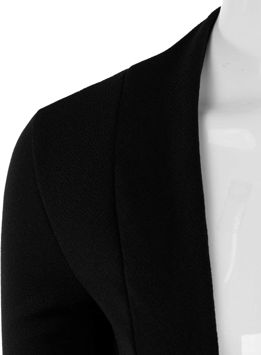 DOUBLJU Bolero Open Front Cardigan Crop Jackets 3/4 Sleeve Basic Cropped Blazers Business Casual for Womens with Plus Size