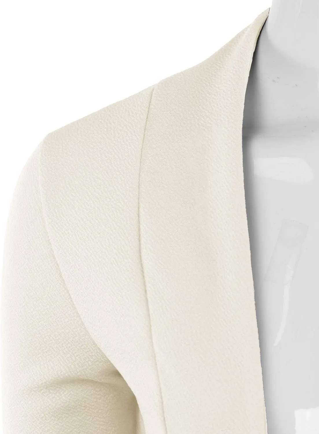DOUBLJU Bolero Open Front Cardigan Crop Jackets 3/4 Sleeve Basic Cropped Blazers Business Casual for Womens with Plus Size