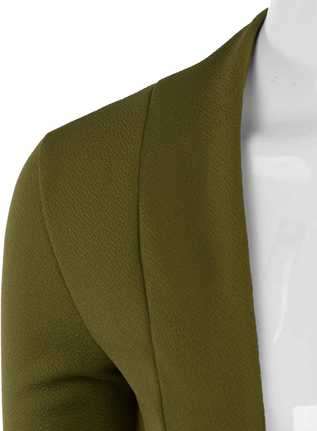 DOUBLJU Bolero Open Front Cardigan Crop Jackets 3/4 Sleeve Basic Cropped Blazers Business Casual for Womens with Plus Size