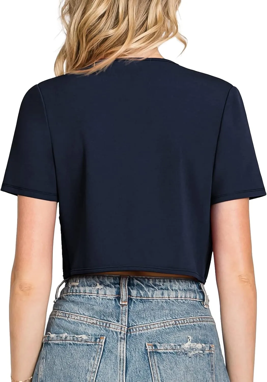 DOUBLJU Bolero Open Front Cardigan Crop Jackets Short Sleeve Basic Cropped Blazers Business Casual for Womens with Plus Size