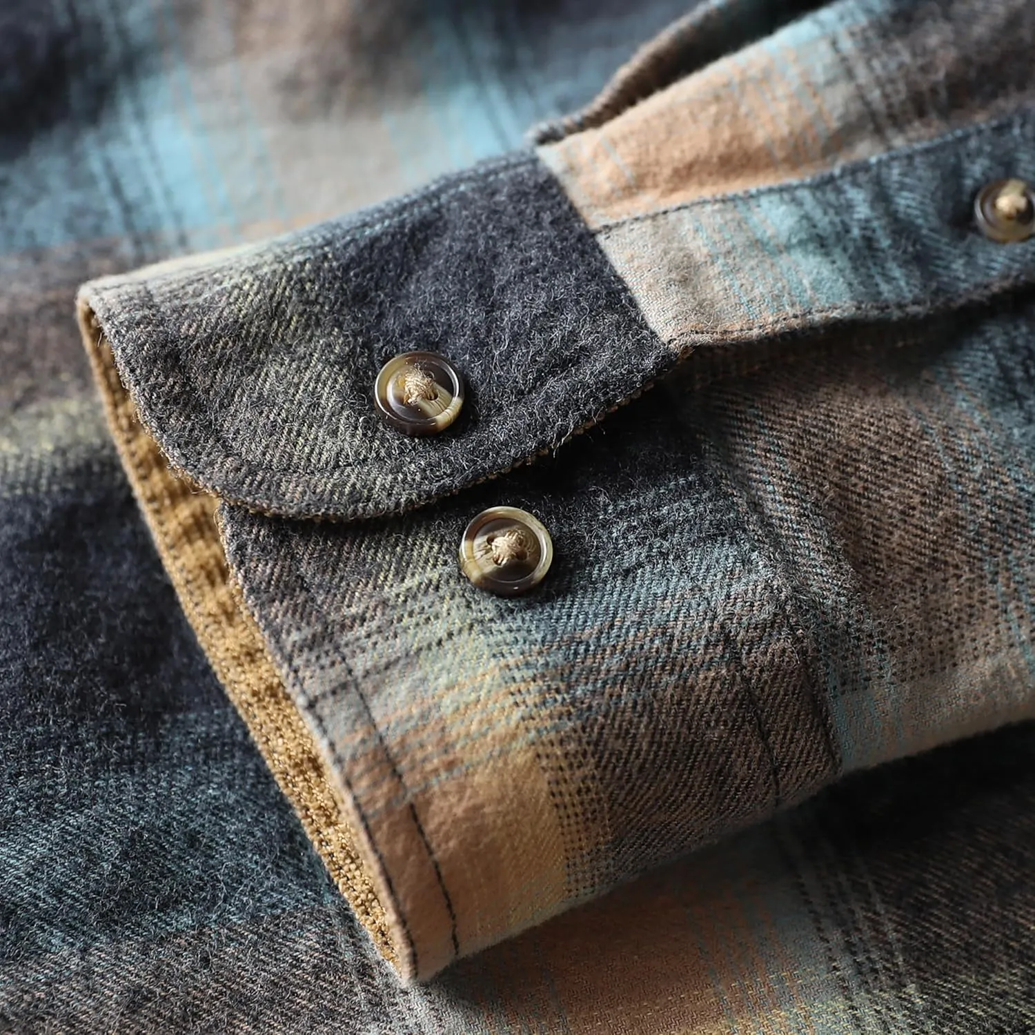 Dubinik? Mens Flannel Shirt Long Sleeve Button Down Plaid All Cotton Soft Brushed Flannel Shirt for Men Utility Casual Shirt