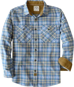 Dubinik? Mens Flannel Shirt Long Sleeve Button Down Plaid All Cotton Soft Brushed Flannel Shirt for Men Utility Casual Shirt