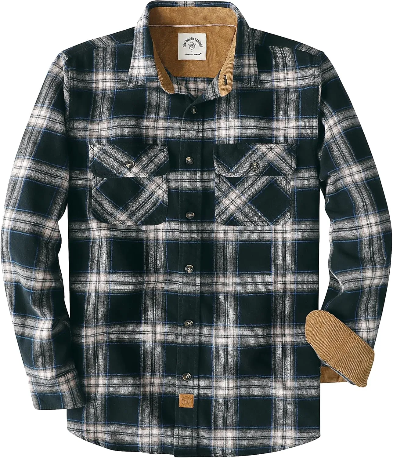 Dubinik? Mens Flannel Shirt Long Sleeve Button Down Plaid All Cotton Soft Brushed Flannel Shirt for Men Utility Casual Shirt