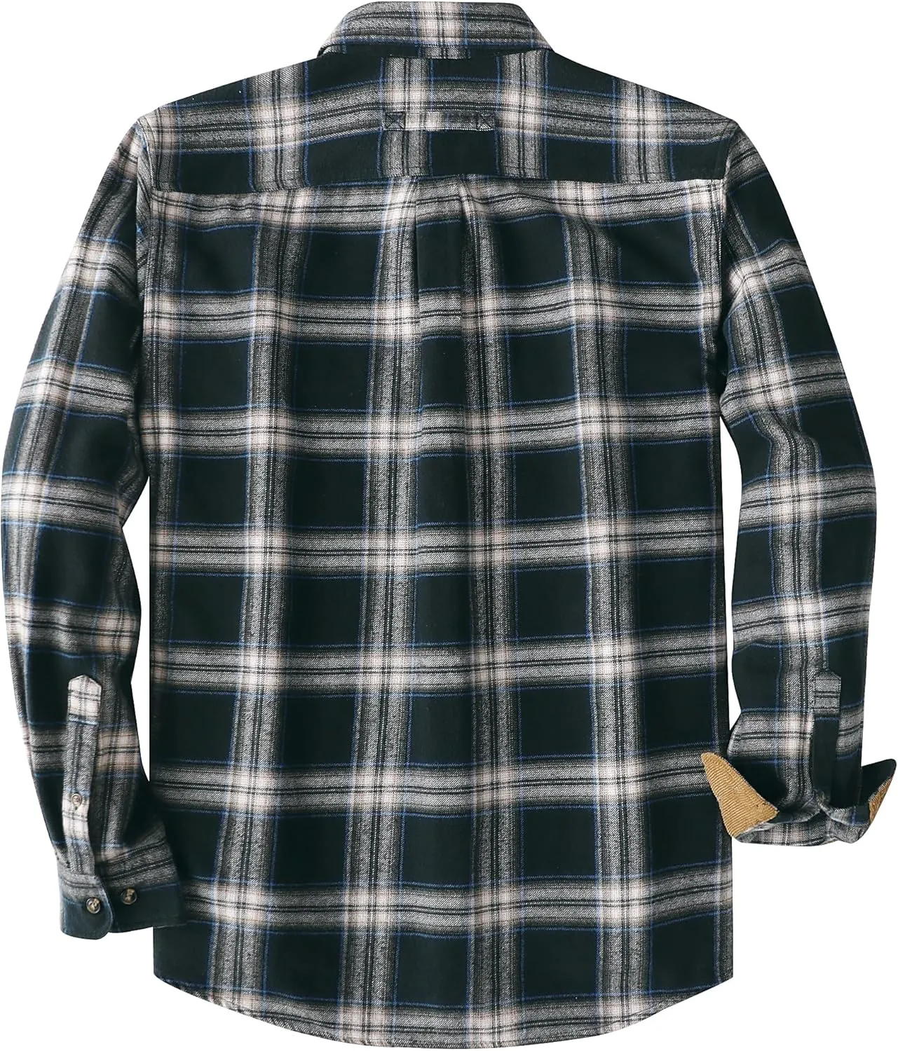 Dubinik? Mens Flannel Shirt Long Sleeve Button Down Plaid All Cotton Soft Brushed Flannel Shirt for Men Utility Casual Shirt