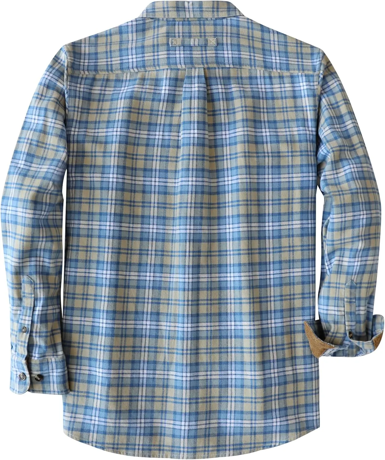 Dubinik? Mens Flannel Shirt Long Sleeve Button Down Plaid All Cotton Soft Brushed Flannel Shirt for Men Utility Casual Shirt