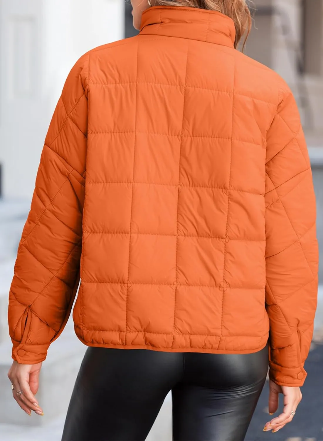 EVALESS Womens Quilted Puffer Jackets Lightweight Long Sleeve Zip Up Winter Coats Fashion 2024 Fall Outfits With Pockets