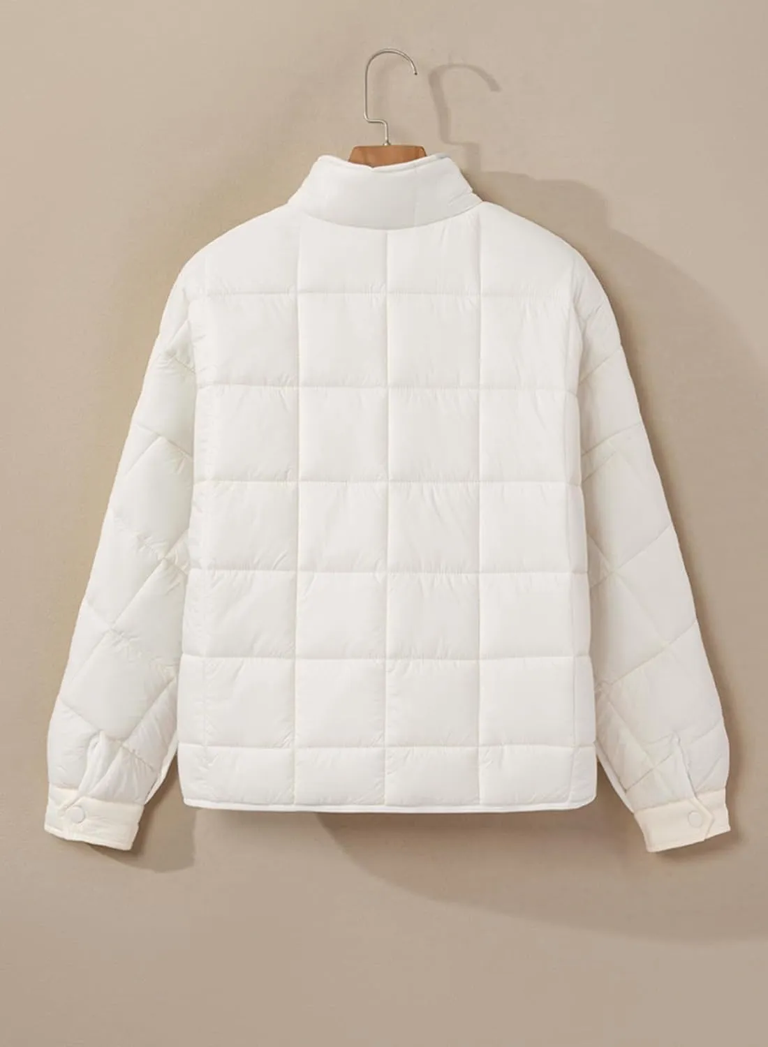 EVALESS Womens Quilted Puffer Jackets Lightweight Long Sleeve Zip Up Winter Coats Fashion 2024 Fall Outfits With Pockets