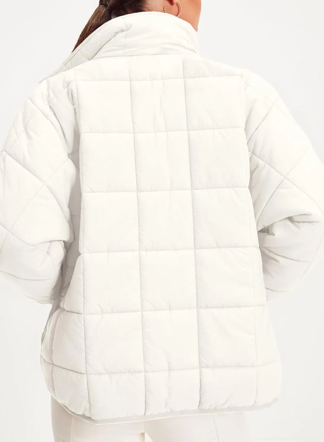 EVALESS Womens Quilted Puffer Jackets Lightweight Long Sleeve Zip Up Winter Coats Fashion 2024 Fall Outfits With Pockets