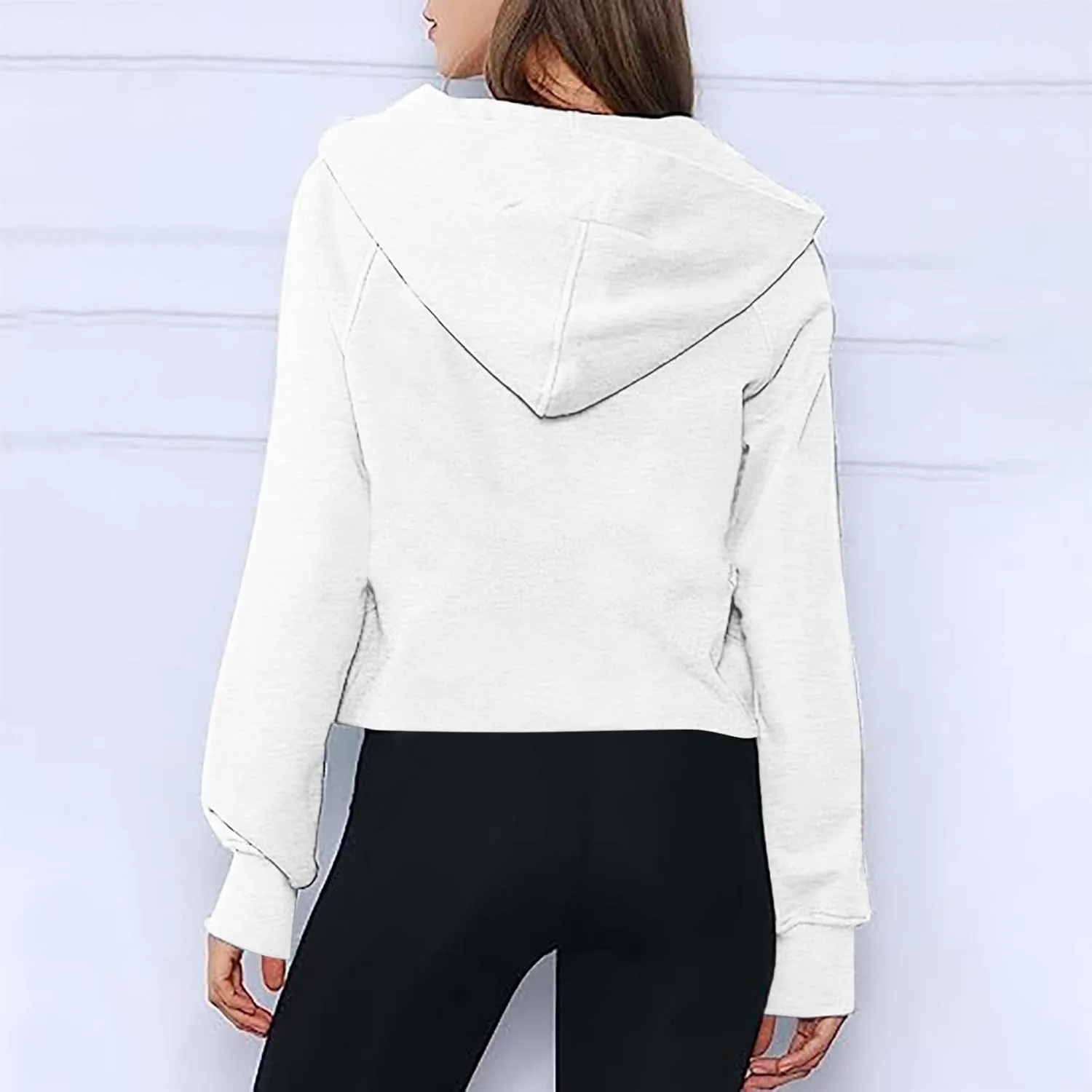 Fall Sweatshirts for Women 2023 Solid Color Long Sleeve Crewneck Pullover Casual Tops with Pocket Loose Comfy Shirts