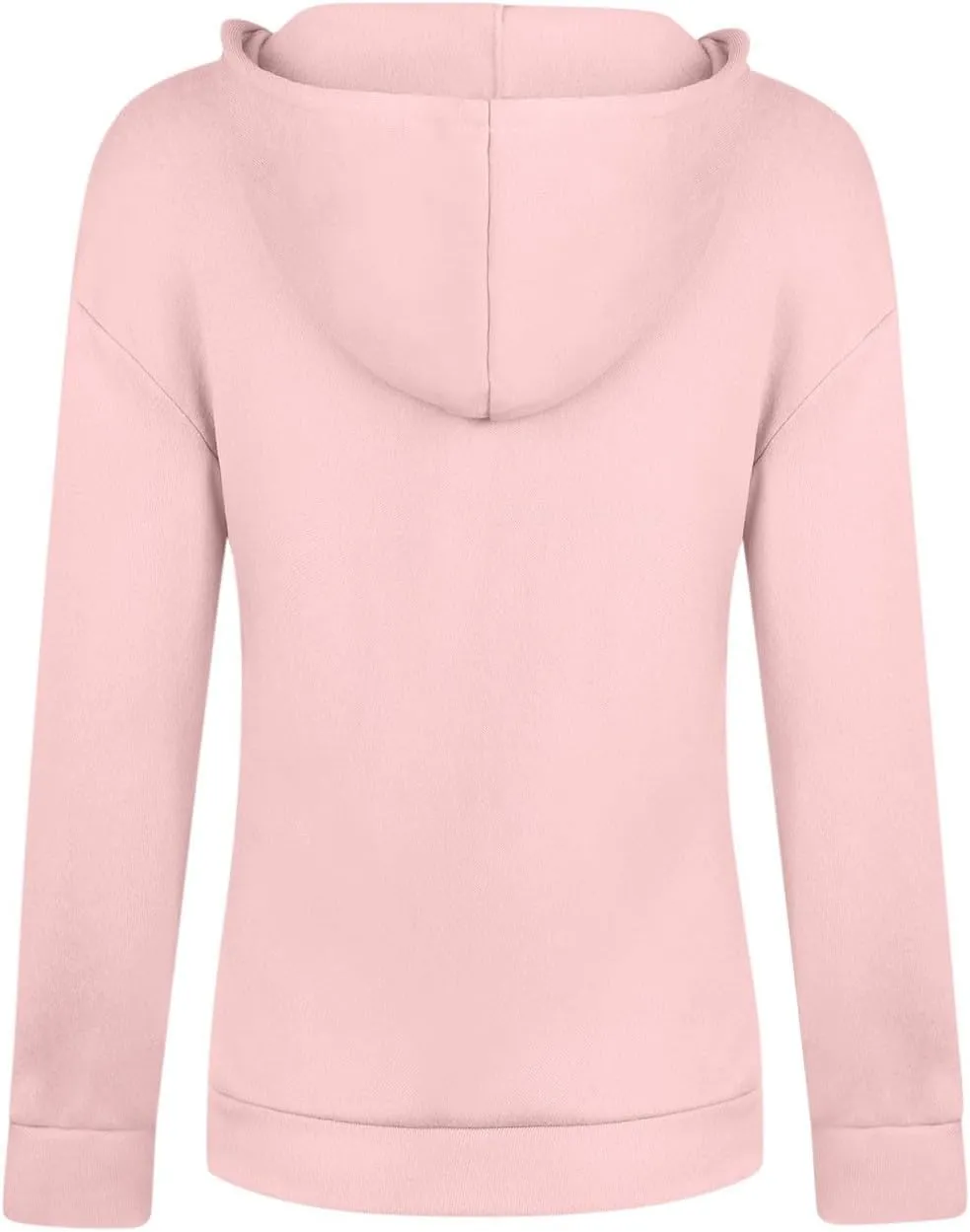 Fashion Hooded Tops for Women Oversized Hoodies Sweatshirts V Neck Long Sleeve Pullover Shirts Loose Fit Sweater