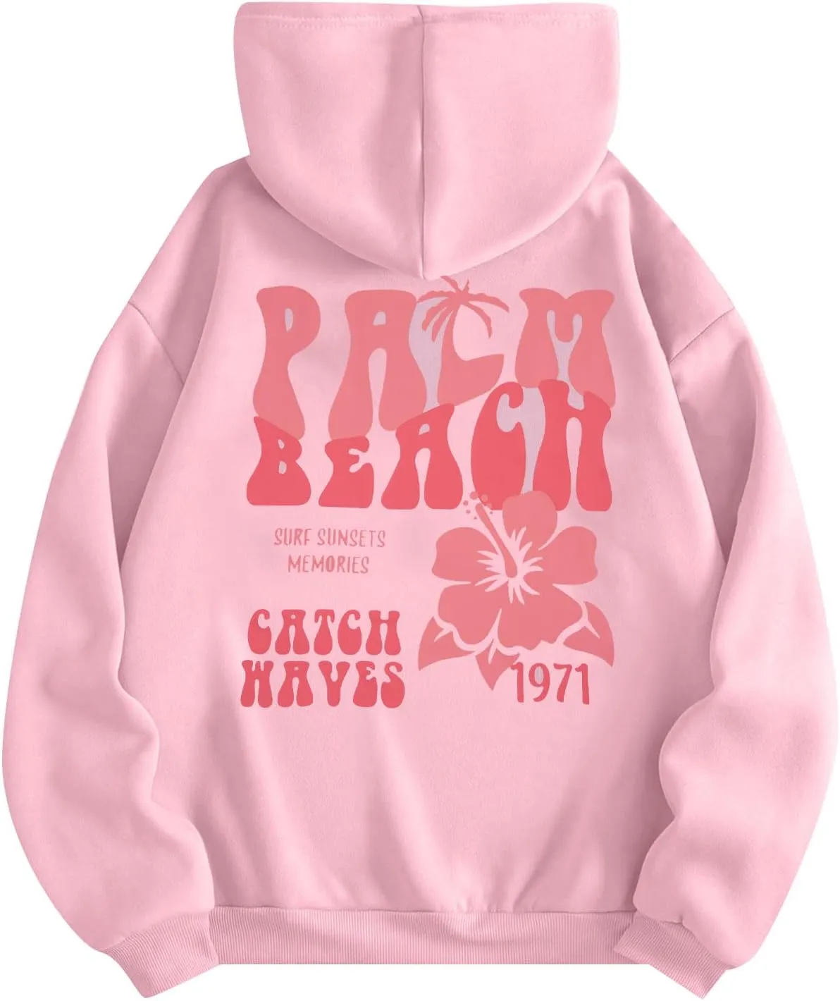 FAYALEQ Womens Casual Hoodies Palm Tree Graphic Sweatshirts Long Sleeve Sweaters Pullover Tops with Pocket