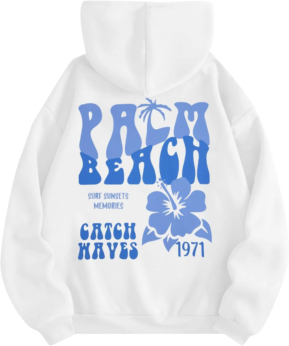 FAYALEQ Womens Casual Hoodies Palm Tree Graphic Sweatshirts Long Sleeve Sweaters Pullover Tops with Pocket