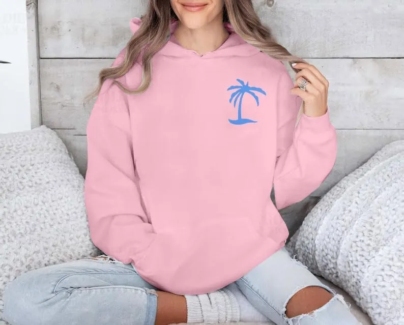 FAYALEQ Womens Casual Hoodies Palm Tree Graphic Sweatshirts Long Sleeve Sweaters Pullover Tops with Pocket