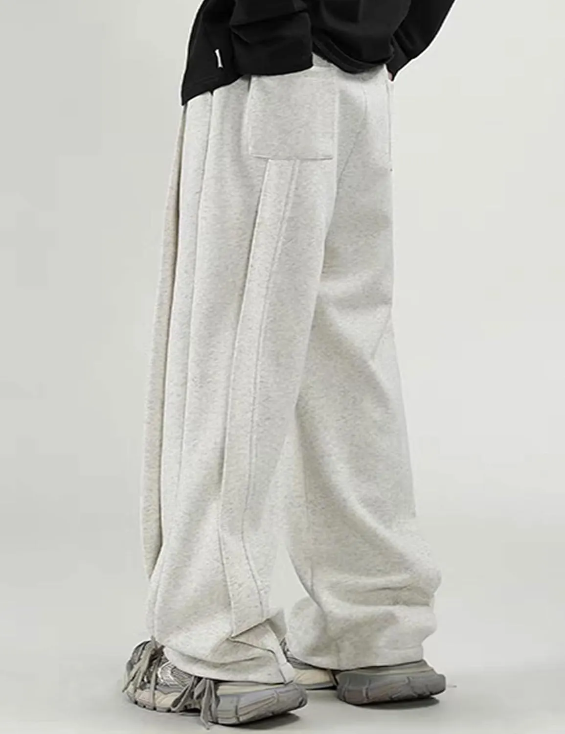FCOOLYEET Men's Y2k Baggy Sweatpants Drawstring Track Pants Wide Leg Streetwear Pants Loose Yoga Gym Pants