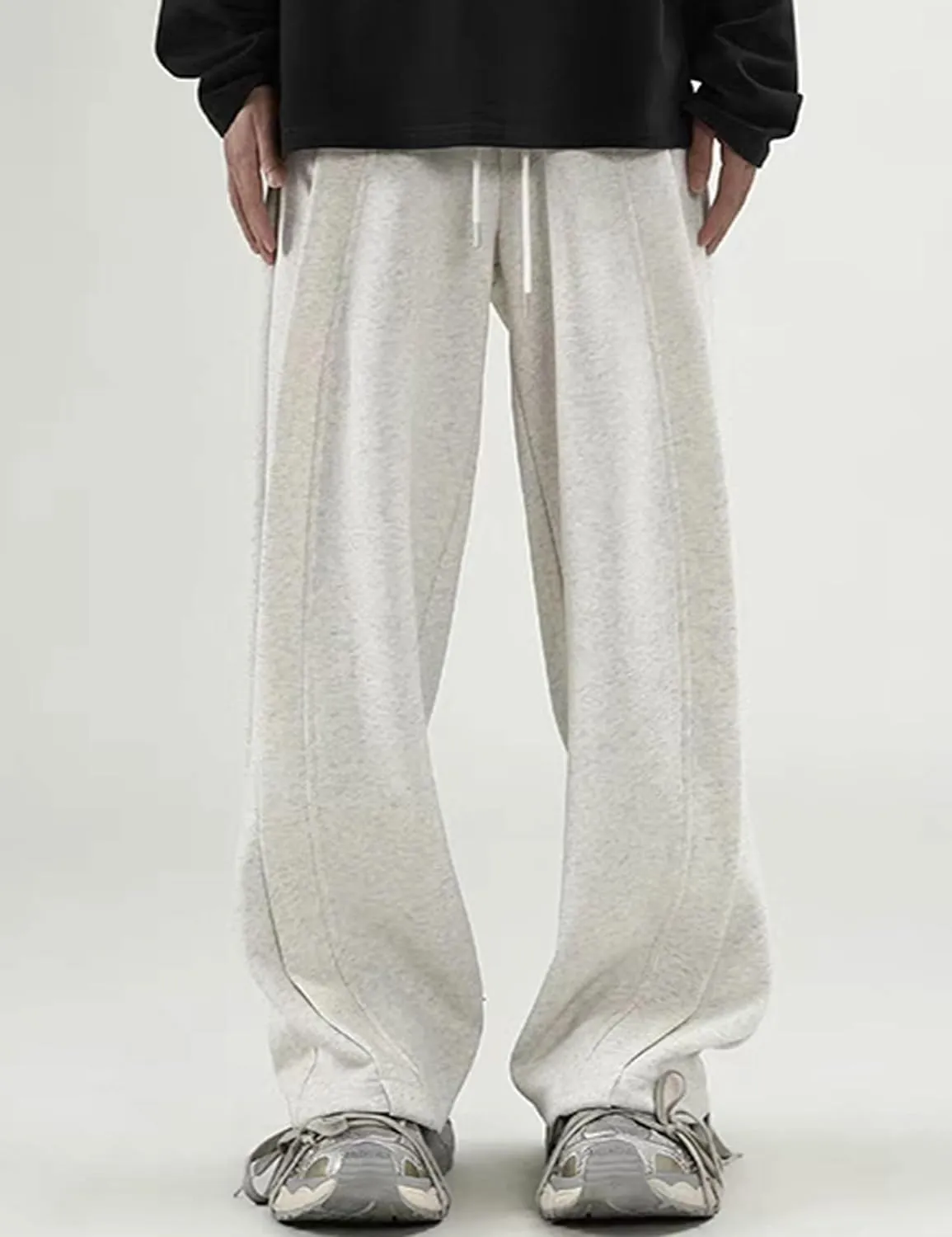FCOOLYEET Men's Y2k Baggy Sweatpants Drawstring Track Pants Wide Leg Streetwear Pants Loose Yoga Gym Pants