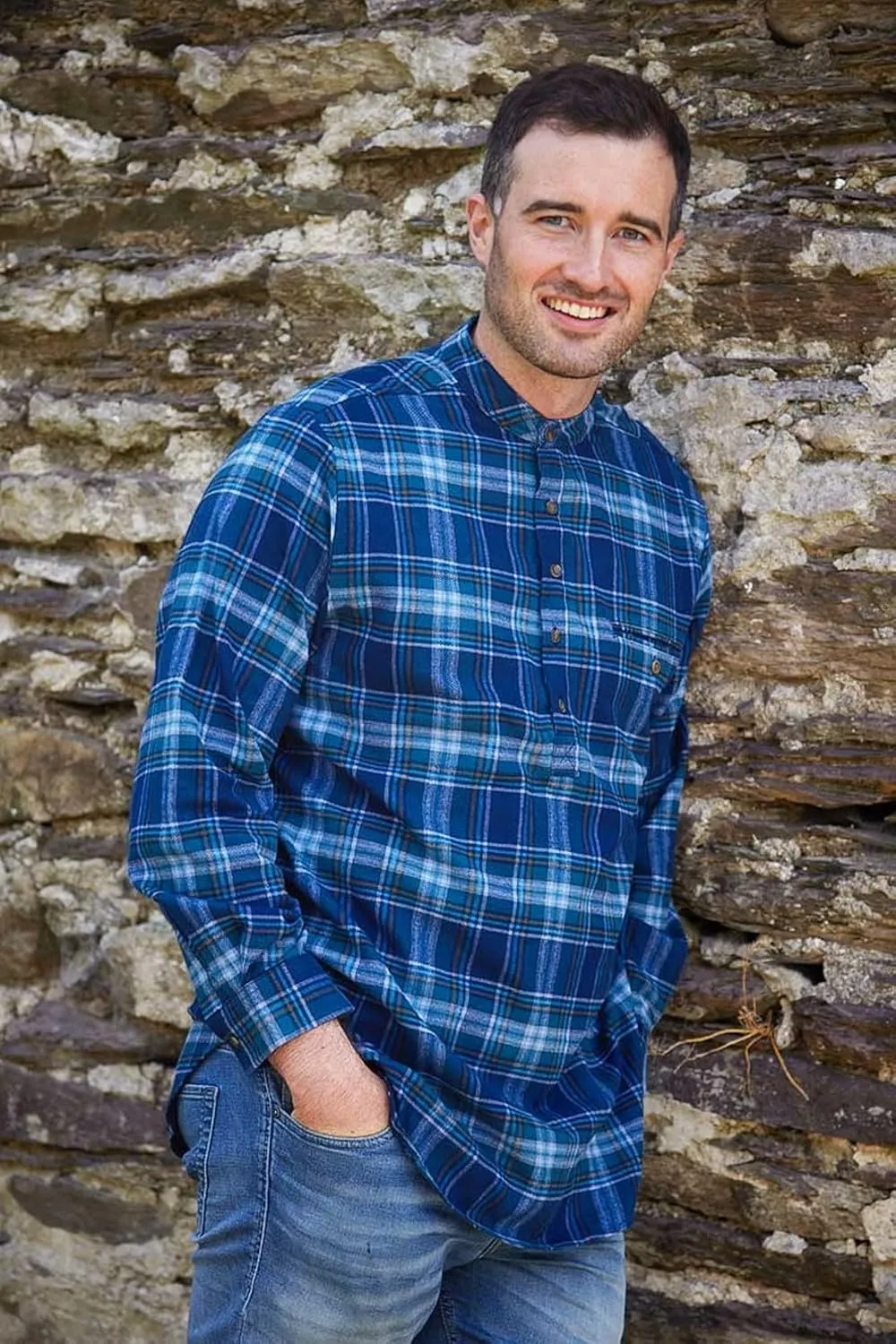 Flannel Cotton Grandfather Shirt