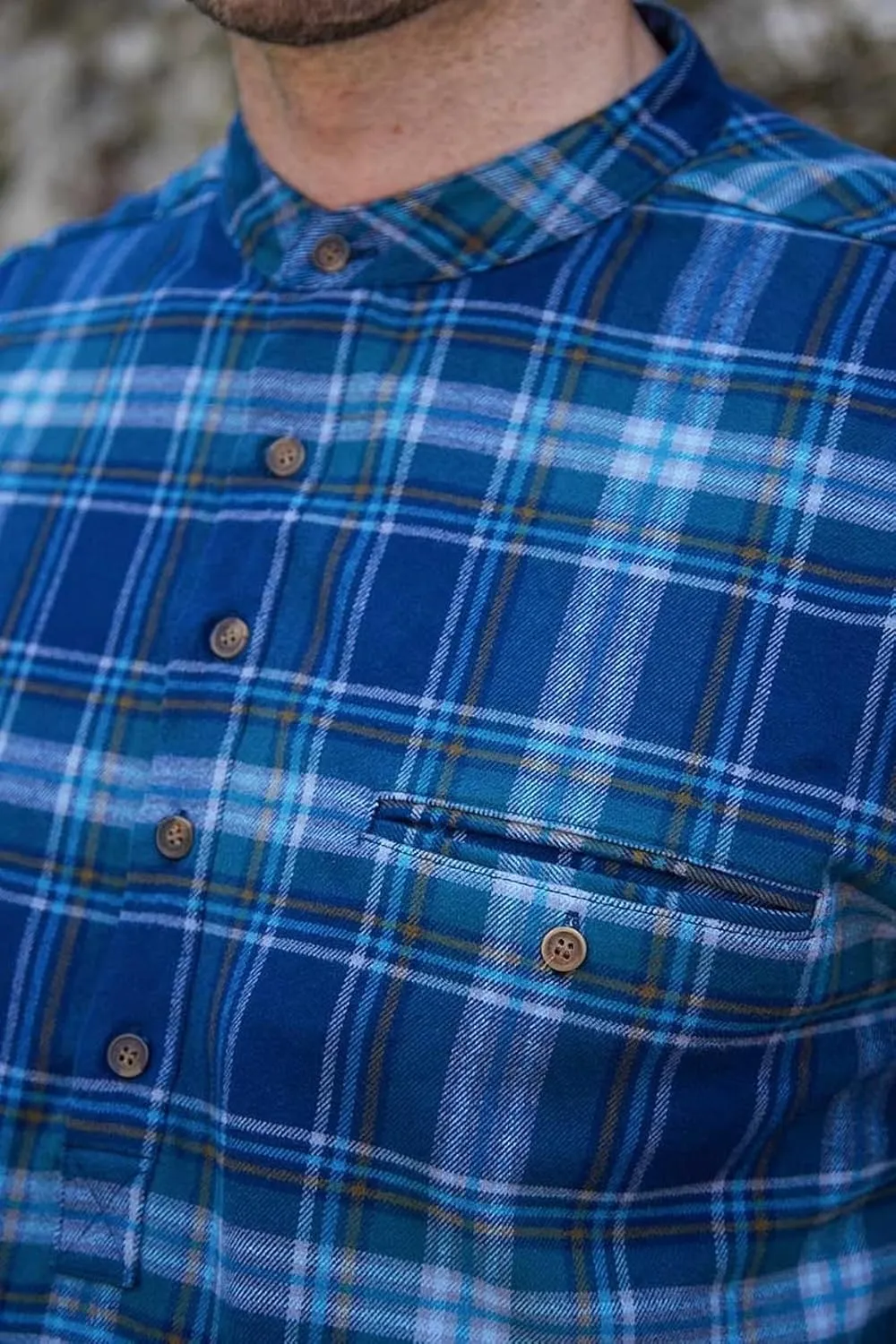 Flannel Cotton Grandfather Shirt