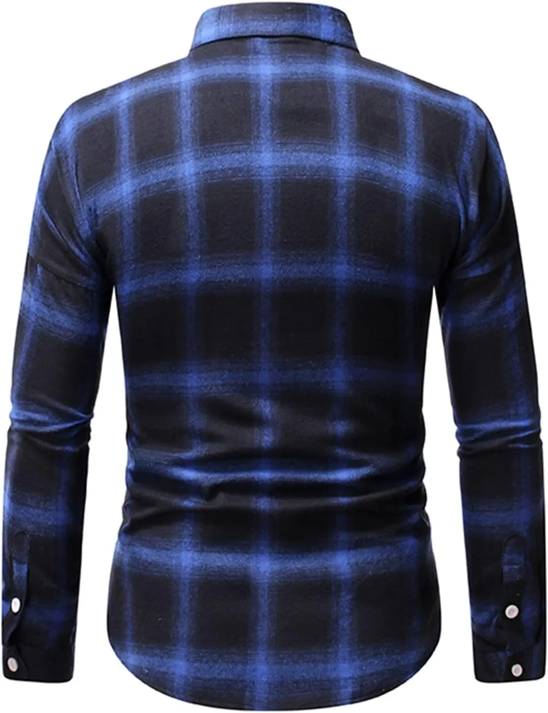 Flannel Shirt for Men 2024 Fashion Long Sleeve Plaid Button Down Shirt Jacket Casual Lightweight Fall Outwear Coats