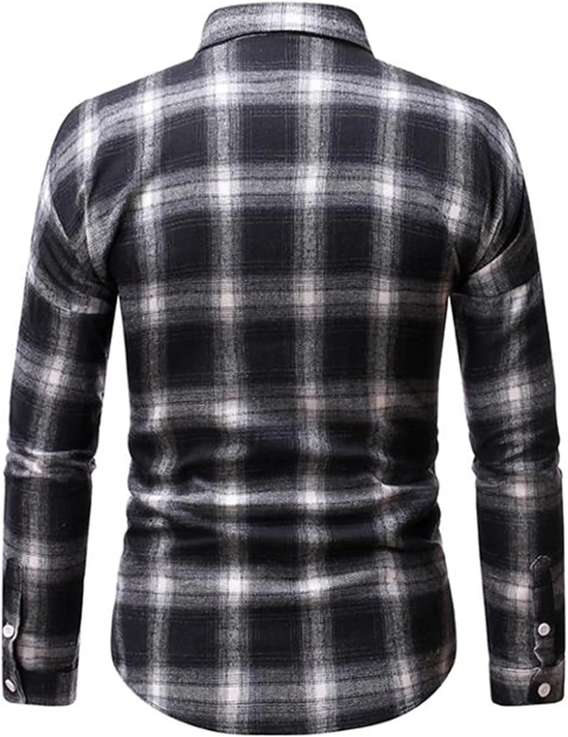 Flannel Shirt for Men 2024 Fashion Long Sleeve Plaid Button Down Shirt Jacket Casual Lightweight Fall Outwear Coats