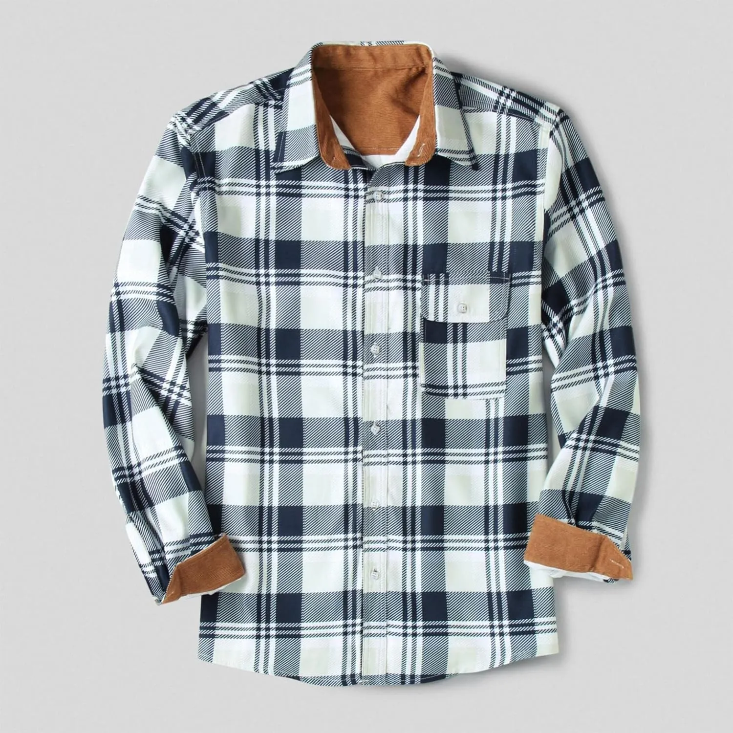 Flannel Shirt for Men Men's Button Down Regular Fit Long Sleeve Plaid Flannel Casual Shirts Men's Cotton Flannel Shirt